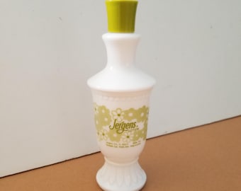 Vintage Jergens Lotion Milk Glass Bottle EMPTY