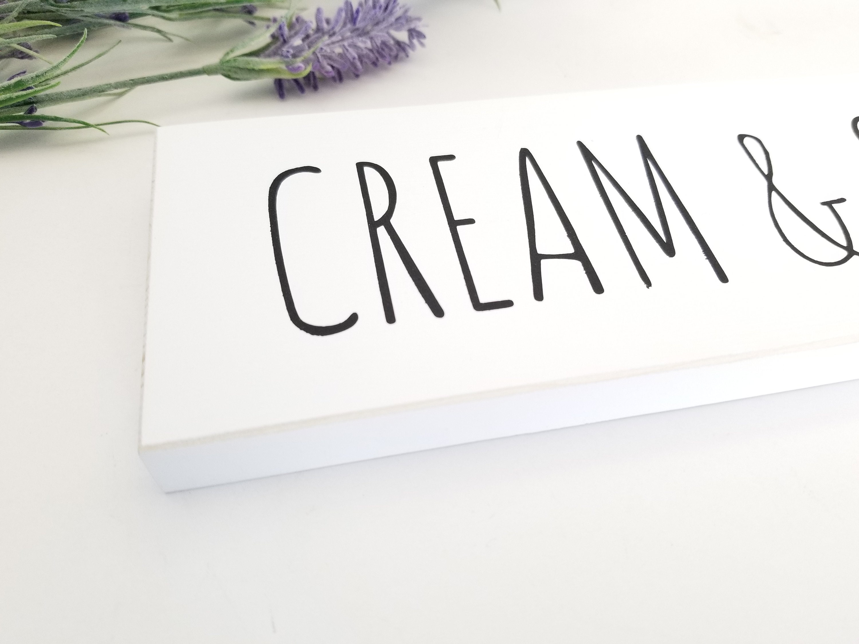 Cream and Sugar Sign Coffee Bar Sign Wood Kitchen Farmhouse Etsy