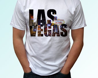 Las Vegas new white t shirt top short sleeves - Mens, Womens, Kids, Baby - All Sizes!