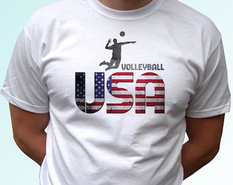 USA volleyball t shirt top tee Christmas Birthday Gift Custom Personalized Patriotic Fashion Art Graphic Design World Cup Sport Holiday