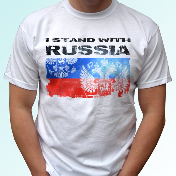 Ich stehe mit Russland T-Shirt Top kurzen Ärmeln Grafikdesign Geburtstagsgeschenk