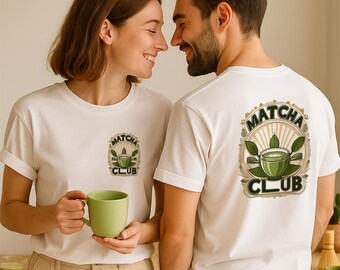 Matcha T-Shirt Club Minimalist Japandi Unisex Cotton Tee for Matcha Lovers Cozy Café Aesthetic Shirt Eco Gift for Tea Lovers Printed in UK