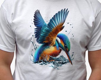 IJsvogel t-shirt watervogel top T-shirt kerst verjaardagscadeau kunst grafisch mode ontwerp print gepersonaliseerd custom natuur natuurliefhebbers