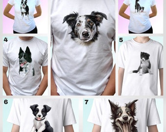 Border Collie t shirt top tee Christmas birthday gift for her men women kid clothing personalized custom funny art dog lovers graphic design