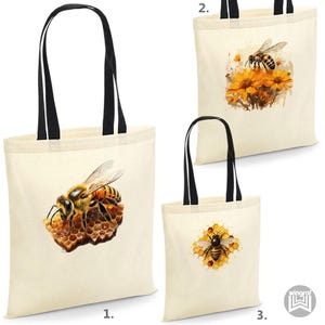 Bee Tote Bag Christmas Birthday Gift Nature Print Fashion Funny Summer Wildlife Design Shopper Eco Friendly Handbag Lovers Vegan Lifestyle