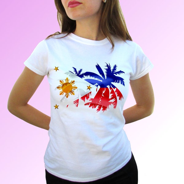 Filipijnen t-shirt vlag top tee palm ontwerp korte mouwen verjaardagscadeau - heren, dames, kinderen, baby - alle maten!