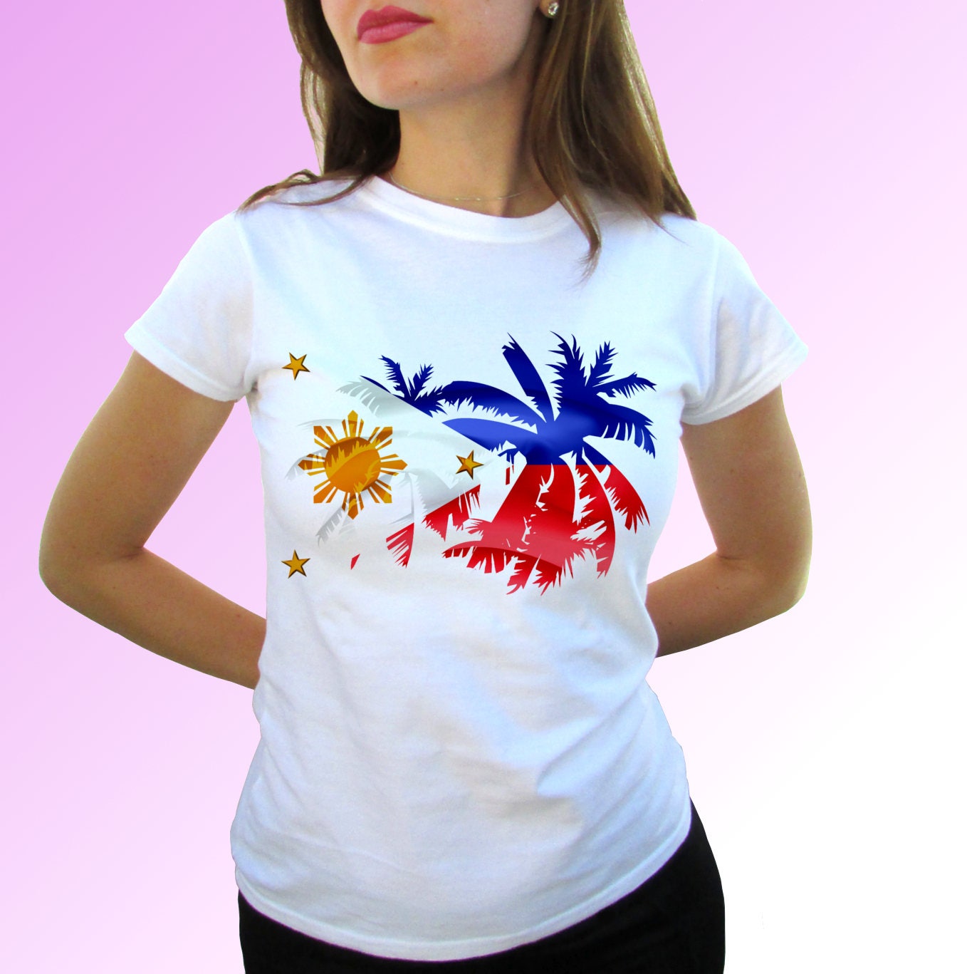 Philippines T Shirt Flag Top Tee Palm Design Short Sleeves Birthday Gift Mens Womens Kids Baby All Sizes Etsy