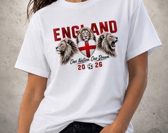 England T Shirt English Fan Tee Gift Soccer Supporter Unisex Top Apparel Match Day Lions Graphic Cross Flag Design World Tournament 2026