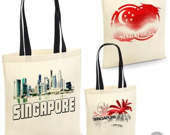 Singapore Tote Bag Christmas Birthday Gift Mom Fashion Design Shopper Eco Friendly Handbag Cotton Beach Holiday Travel Stylish Minimalist