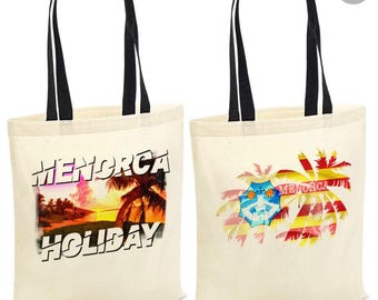 Menorca Tote Bag Christmas Birthday Gift Mom Fashion Design Shopper Eco Friendly Handbag Cotton Beach Holiday Travel Stylish Minimalist