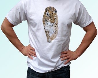 Lynx white t shirt top tee design art - mens, womens, kids, baby sizes