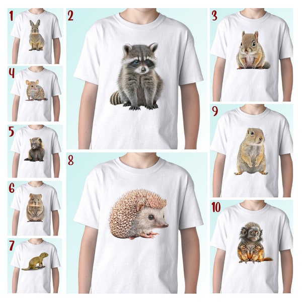 Small animals t shirt top tee hedgehog marmot marten monkey patagonian mara quokka quoll graphic design art - mens, womens, kids, baby sizes