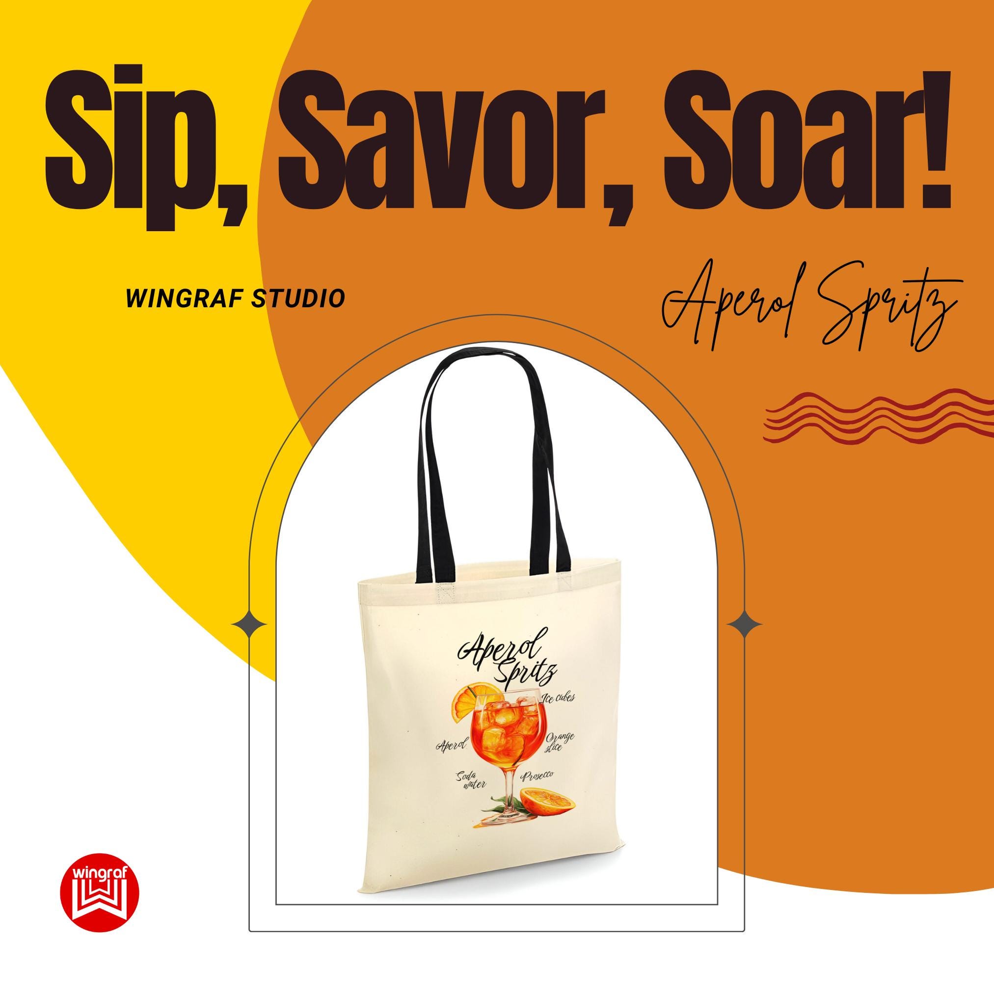 Borsa In Iuta Aperol – Shopping Bag Pieghevole, XXL, Per La Spesa E La Spiaggia, Regalo Originale Per Amanti Dell’aperitivo