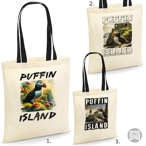Puffin Tote Bag Christmas Birthday Gift Fashion Funny Design Eco Friendly Handbag Holiday Travel Animals Lovers Vegan Nature Animal Rights