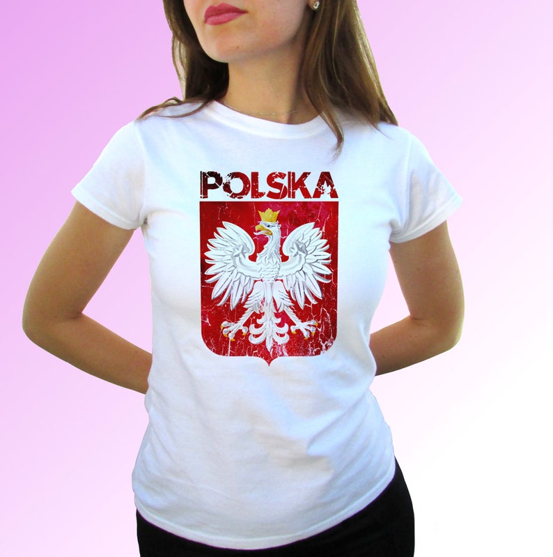 Godło Polski Koszulka Poland Flag Design White T Shirt Top | Etsy