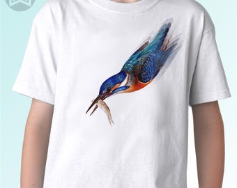 IJsvogel T-shirt watervogel top T-shirt kerst verjaardagscadeau kunst grafisch modeontwerp gedrukt gepersonaliseerd custom natuur natuurliefhebbers