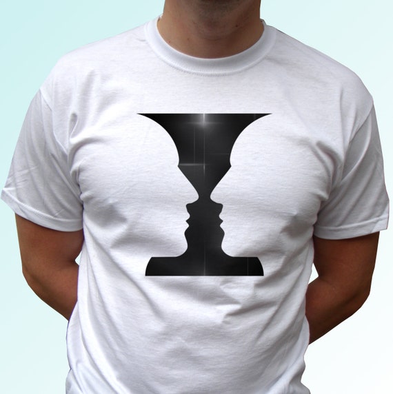 The Two Faces One Vase Design Art White T Shirt Top Tee Short Etsy