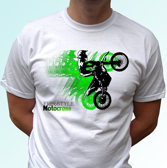 Freestyle Motocross logo - white t shirt top sport tee design art - mens,  womens, kids, baby sizes