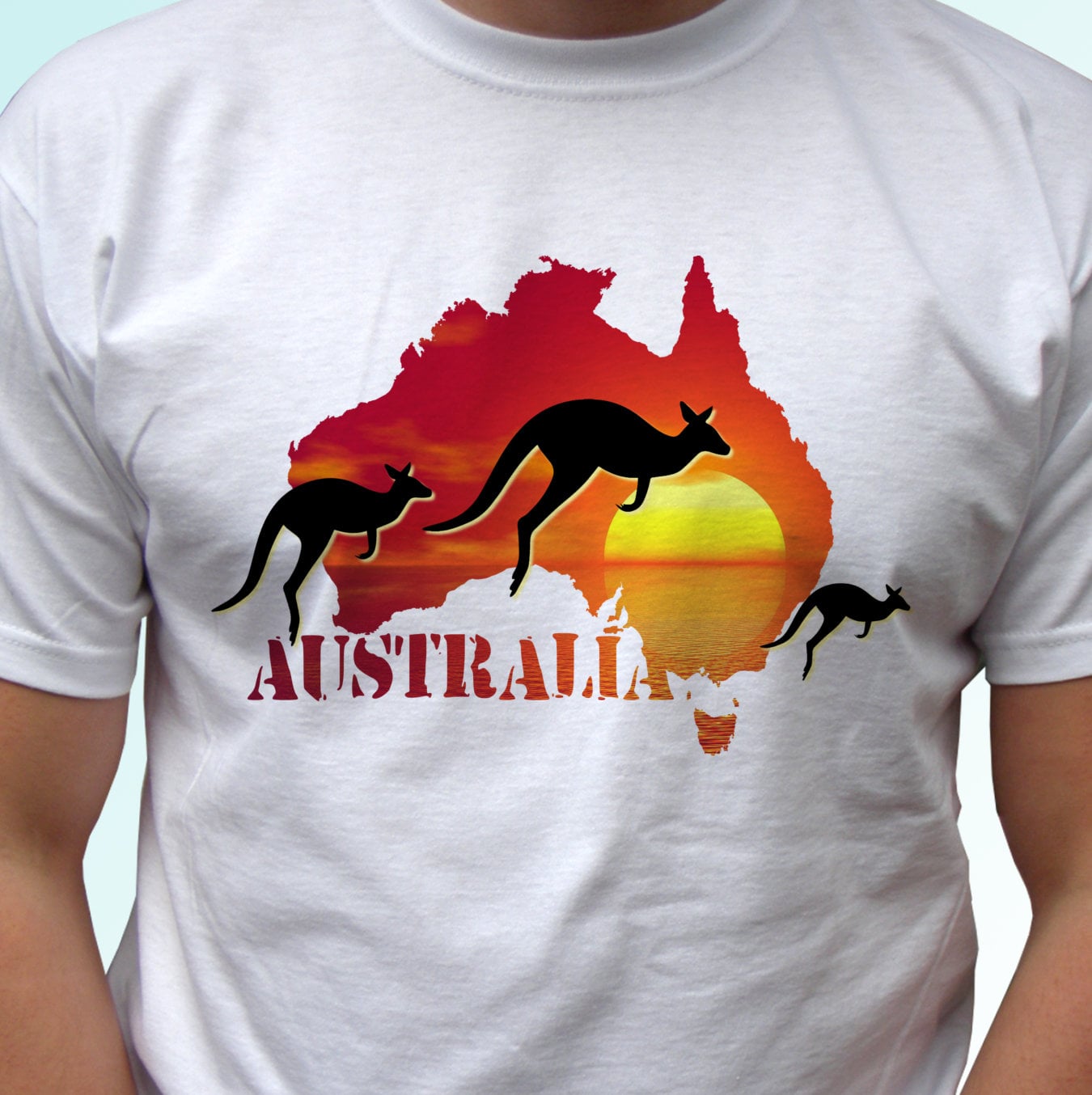 Australia Kangaroo White Shirt Top Tee Design Art - Etsy Denmark