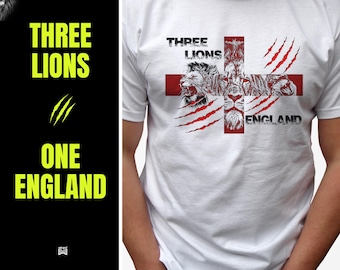 England Three Lions t shirt top tee birthday Christmas gift rugby lionesses football cricket graphic design mens womens kids clothing 2024