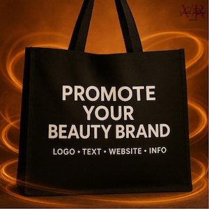 Lash Tech Tote Bag Custom Logo, Beauty Business Packaging, Large Black Canvas Bag, Salon Merch, Promotional Shopper UK, Event Giveaway Bag