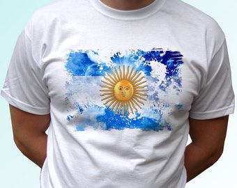 Maglietta Argentina, maglietta, regalo di compleanno, personalizzato, patriottico, moda, arte, grafica, coppa del mondo, sport, vacanze, viaggio