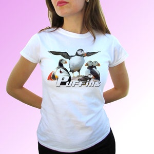 Puffin t shirt puffins flying birthday gift