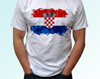 Maglietta Croazia Top Tee Natale Compleanno Regalo Personalizzato Patriottico Moda Arte Grafica Design Coppa del Mondo Sport Vacanza Viaggio