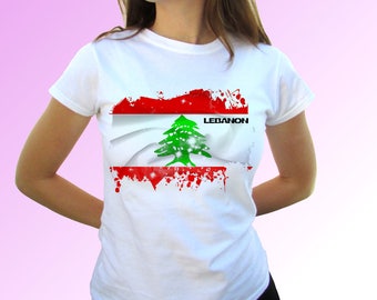 Lebanon t shirt top tee Christmas Birthday Gift Custom Personalized Patriotic Fashion Art Graphic Design World Cup Sport Holiday Travel Trip