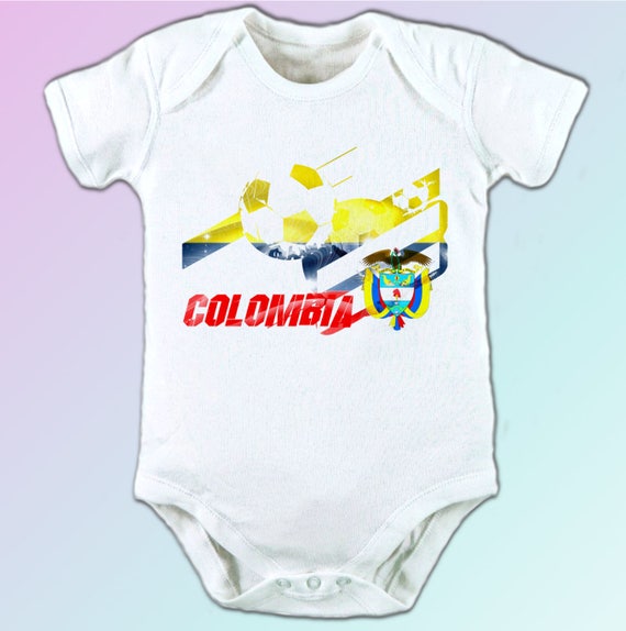 Bandera de futbol de Colombia Colombia camiseta etiqueta camiseta blanca top mangas cortas Hombres Mujeres Ninos Bebe Todos los tamanos
