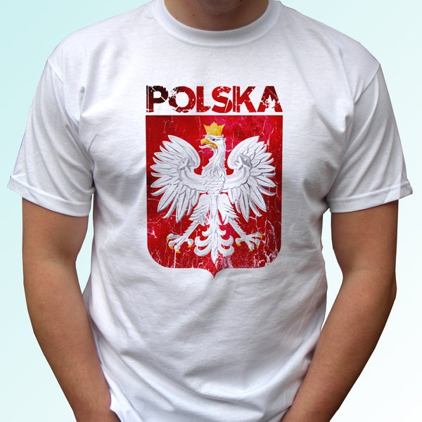 Godło Polski koszulka Poland t shirt flag design top tee short sleeves birthday gift- Mens, Womens, Kids, Baby - All Sizes!