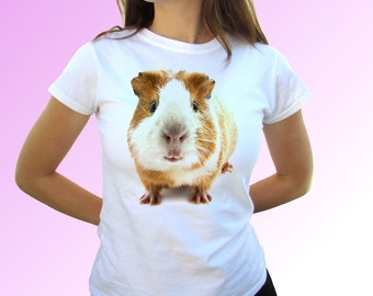 Guinea Pig White T Shirt Top Short Sleeves - Mens, Womens