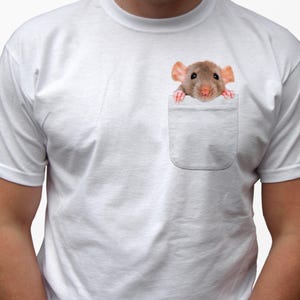 Maglietta con topo n. 2, maglietta con stampa di animali, regalo di compleanno per Natale, maglietta grafica divertente con animali selvatici, unisex, amante degli animali, cotone ecologico, regali