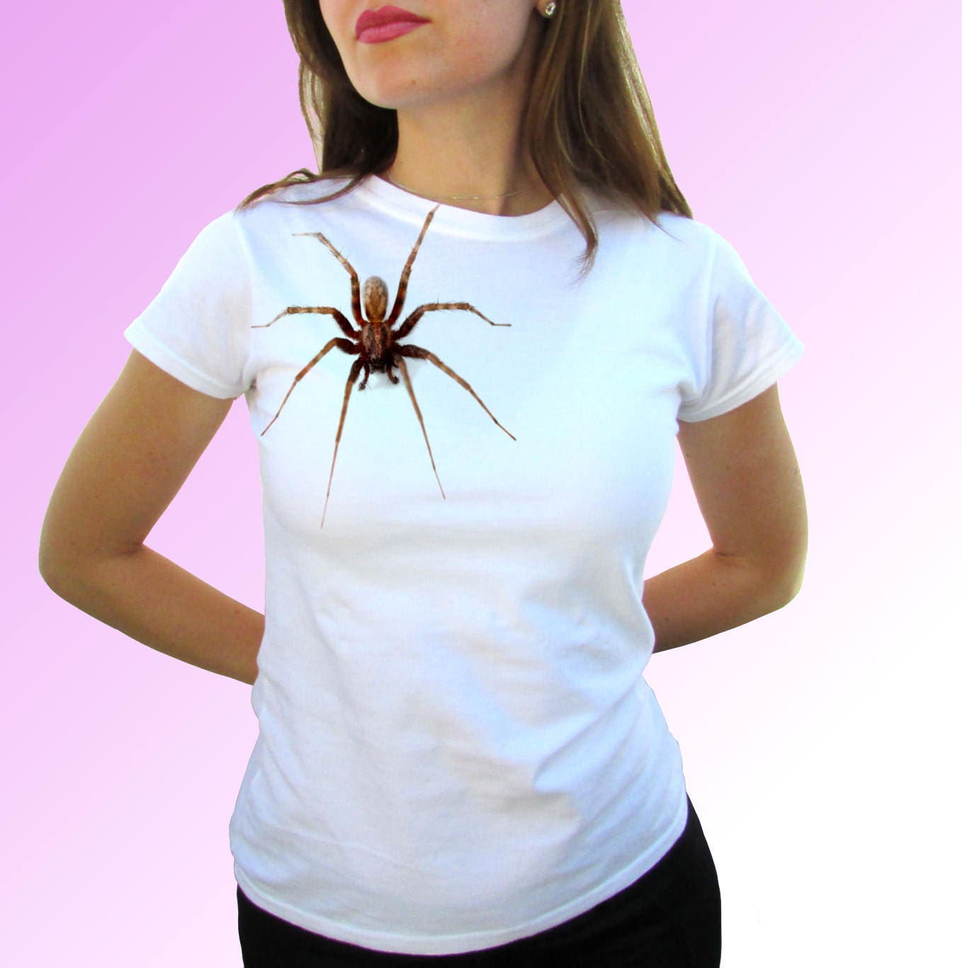 Spider White T Shirt Top Tee Design Art - Mens, Womens, Kids, Baby