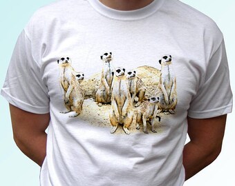 Meerkats t shirt Christmas birthday gift cute animal print graphic tee funny wildlife unisex animal lover pet eco friendly cotton gifts