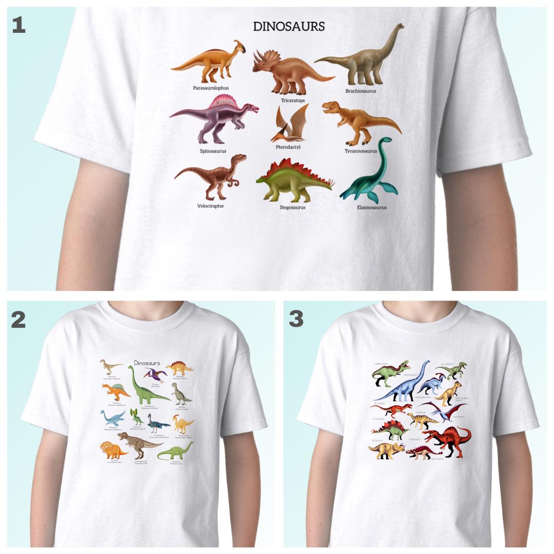 Dinosaur T shirt Jurassic Tee Kids Boys Girls Clothing Birthday Christmas Gift Present Idea Funny Dino Lover Cute Prehistoric Graphic Design