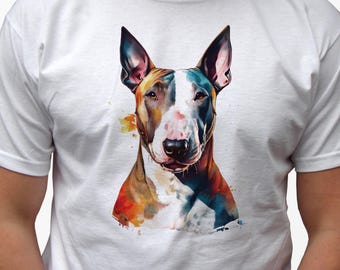 Bull Terrier t shirt gift Xmas Christmas birthday present idea dog lovers breed art graphic design personalized custom mens clothing kids