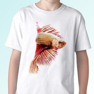 Fighting Fish t shirt Christmas birthday gift cute animal print graphic tee funny wildlife unisex animal lover pet eco friendly cotton gifts