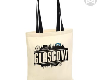 Glasgow Tote Bag Christmas Birthday Gift Fashion Graphic Design Shopper Eco Friendly Handbag Cotton Beach Holiday Travel Stylish Minimalist