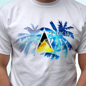 Saint Lucia t shirt top tee Christmas Birthday Gift Custom Personalized Patriotic Fashion Art Graphic Design World Cup Sport Holiday Travel