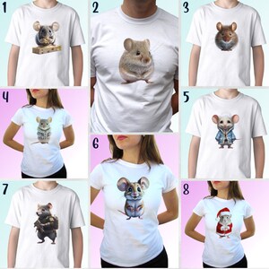 Mouse t shirt Christmas birthday gift cute animal print art graphic tee funny wildlife unisex animal lover pet eco friendly cotton gifts