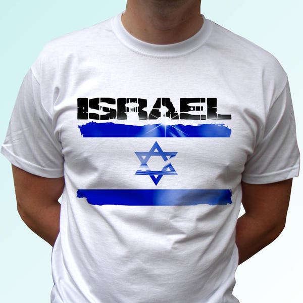 Israel white t shirt top short sleeves - Mens, Womens, Kids, Baby - All Sizes!