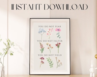 Throne of Glass Inspired Print: Floral Fantasy Art (Digital Download)
