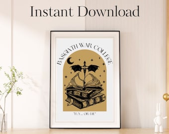 Impresión de la Escuela de Guerra de Basgiath: Póster inspirado en la Cuarta Ala (Descarga digital)