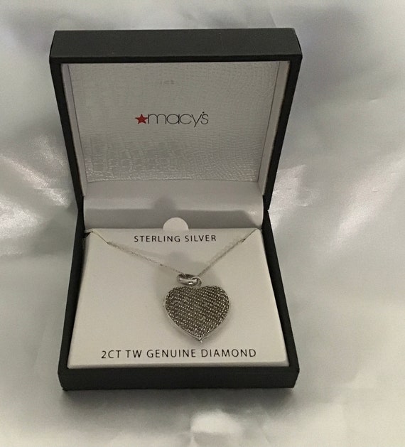 Diamond Pave’ sterling silver heart locket. 21” s… - image 1