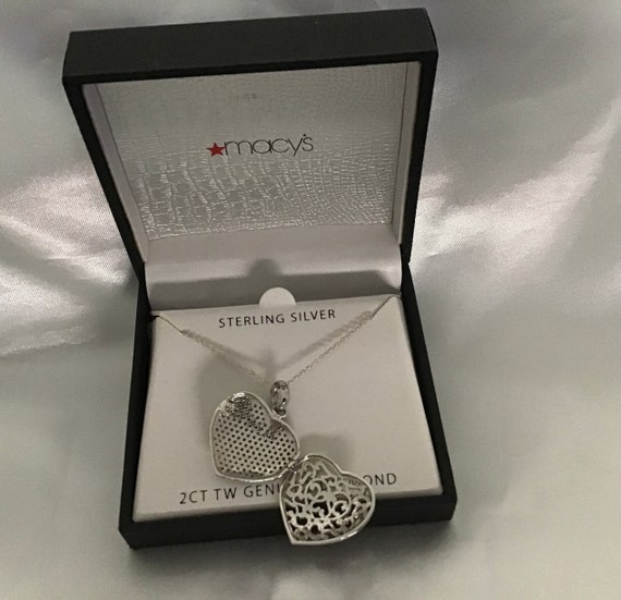 Diamond Pave’ sterling silver heart locket. 21” s… - image 3