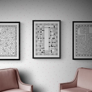 Printable Wall Art, Art & Collectibles, Printable Mazes, Black and White Wall Art, Printable Poster Home and Office Decor, Pipeline image 4