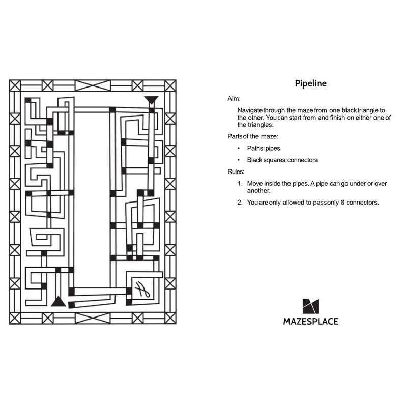 Printable Wall Art, Art & Collectibles, Printable Mazes, Black and White Wall Art, Printable Poster Home and Office Decor, Pipeline image 6