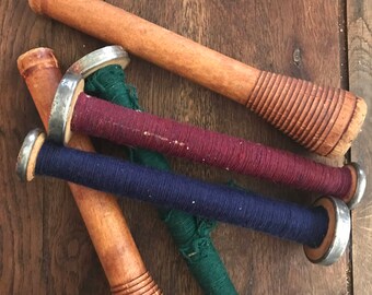 Vintage Wooden Spools - set of 5