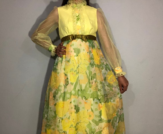 1960s floral maxi dress